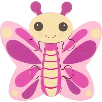 Orange Tree Toys Дървен пъзел Orange Tree Toys - Пеперуда, 4 части (OTT06326)