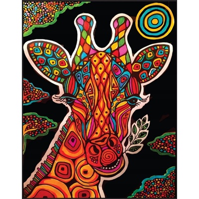 Velurová omalovánka ColorVelvet Žirafa 47x35 cm + 12 fixů