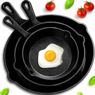 Sada 3 litinových pánví 20 / 25 / 30cm indukce těžké KRISBERG KS-2711