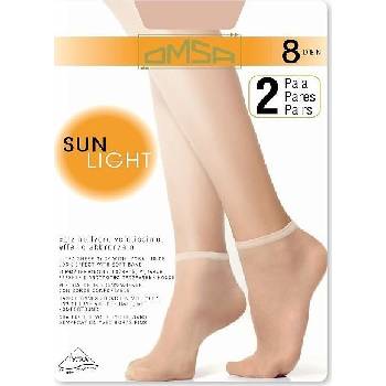 Omsa Sun Light 8 DEN A`2 2-pack dámské ponožky nero/černá