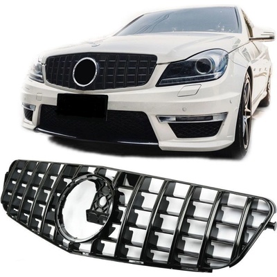 PROTEC Přední maska Mercedes W204 PANAMERICANA černá lesklá – Zboží Mobilmania