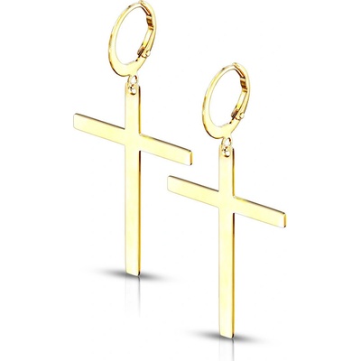 Steel Edge kroužky s křížkem 3652 zlatá