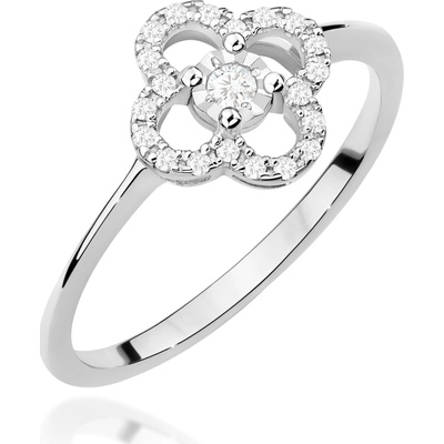 Blink Blink Prsteň z bieleho zlata KVET s diamantami 1687BDB