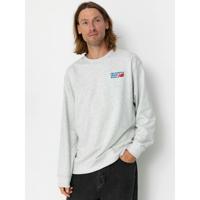 New Balance Athletics Premium Logo Crew pánska šedá s nášivkou MT41547AHH