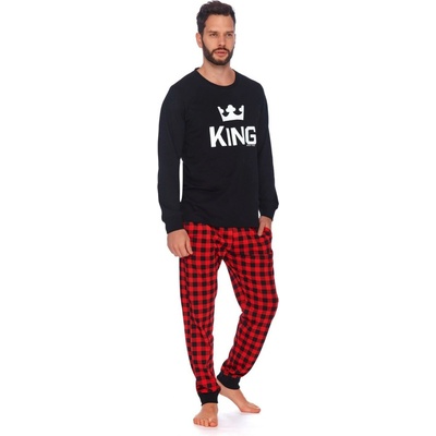 Pánske pyžamo dlhé King čierna / červená
