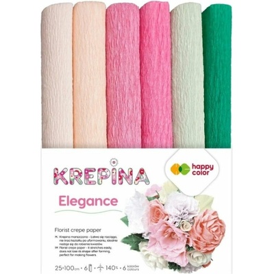 happy color Krepový papír sada - elegance (6ks)
