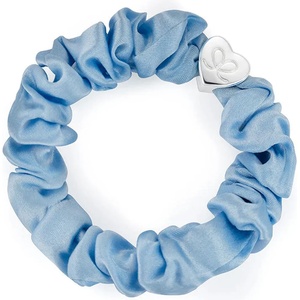 By Eloise London Silver Heart Silk Scrunchie цвят Sky Blue