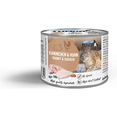 TUNDRA Cat Wild Rabbit Chicken - Премиум консервирана храна за израснали котки, без зърно, с дивеч, заешко и пилешко месо, 400 гр