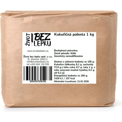 Život bez lepku Kukuričná polenta instantná 1 kg