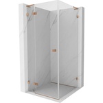 Mexen Lunar L душ кабина, отваряема врата, лява 80 x 80 см, прозрачна, матирана мед - 834L-080-080-65-00-L (834L-080-080-65-00-L)