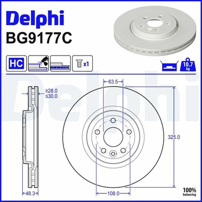 Brzdový kotúč DELPHI BG9177C