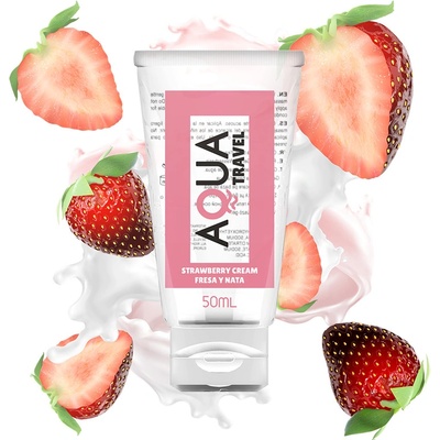 Aqua Travel STRAWBERRY CREAM FLAVOUR WATERBASED LUBRICANT 50 ml