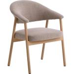 Unique Furniture Бежови трапезни столове в комплект с подлакътници 2 бр. от масивен дъб Elk - Unique Furniture (56160301)
