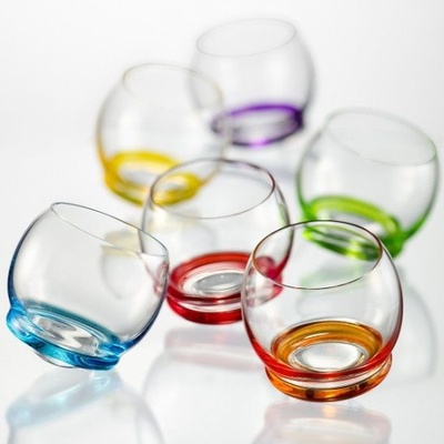 Crystalex Bohemia Glass Sada houpacích sklenic Crazy barevné 6 x 390 ml