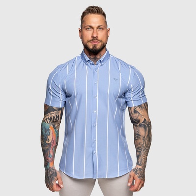 Iron Aesthetics strečová košile Short Stripe modrá – Zboží Dáma