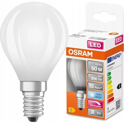 Osram LED žárovka LED E14 P45 6,5W = 60W 806lm 4000K Neutrální bílá 320° Filament Stmívatelná SUPER STAR OSRSTAL0455