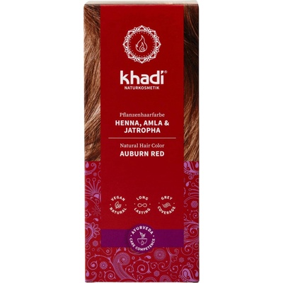 Khadi rostlinná barva na vlasy Henna jantarově červená 100 g