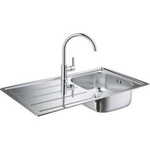 GROHE Кухненски умивалник К200 с отцедник 500 x 860 mm и смесител BauEdge (31562SD0) Мивка за вграждане