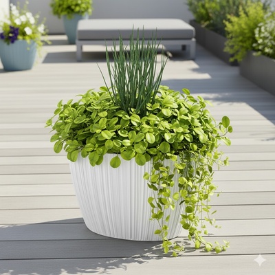 Prosperplast Biely terasový kvetináč ORO DBOE600 39,5 x 59,5 x 38cm