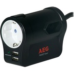 AEG Електрически филтър AEG Protect Travel GE, 3 гнезда, защита от токови удари, 2xUSB, черен