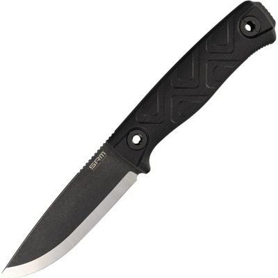 SRM Bushcut 702T-GB 14C28N stonewashed with black G10 handle
