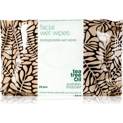 Australian Bodycare Tea Tree Oil кърпички за почистване и премахване на грим за лице 24 бр