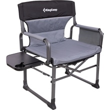 Kempingová skládací židle KING CAMP s opěrkami ASH C10 XXL černo-šedá