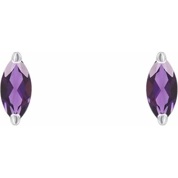 Eppi Minimalistické strieborné náušnice s ametystmi Sistine E46701