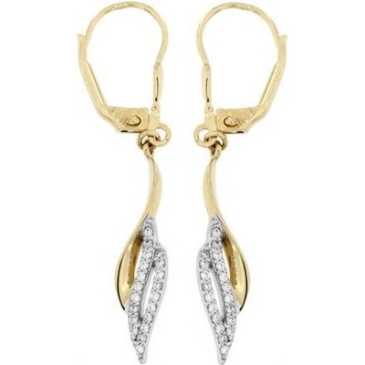 Zlatnictví U Kostela zlaté visací náušnice se zirkony 4454