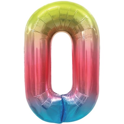Narozeninový balónek, barevný 40" (100 cm) číslo 0