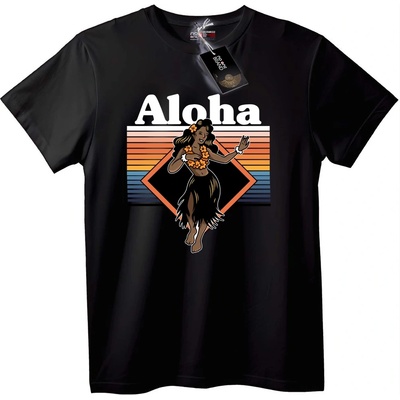 NOONEBRAND Тениска Алоха Хула Танцьор - 2XL, Black