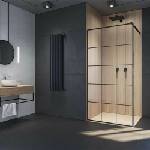 Radaway Modo New Black II Factory душ кабина с вграден душ, черно-прозрачна, 50 см, закалено стъкло 8 мм (389054-54-55)