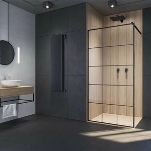 Radaway Modo New Black II Factory душ кабина с вграден душ, черно-прозрачна, 50 см, закалено стъкло 8 мм (389054-54-55)