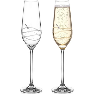 Diamante poháre na šampanské Venezia s kryštálmi Swarovski 2 x 230 ml