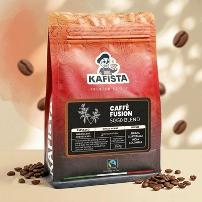 Kafista Káva Café Fusion 50/50 v Itálii, Směs Arabica & Robusta na espresso 4 x 250 g