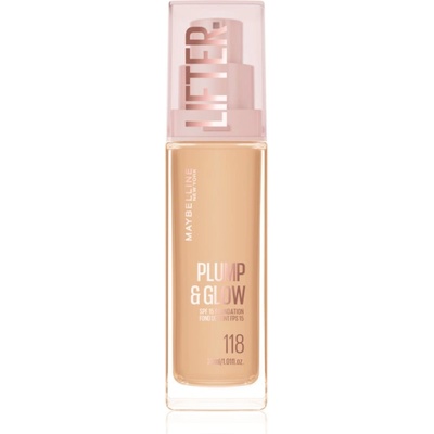 Maybelline new york Lifter Plump & Glow озаряващ фон дьо тен за естествен вид цвят 118 30ml
