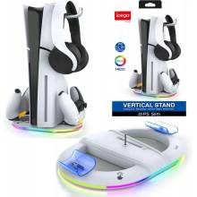 iPega P5S045 Vertikálny stojan s RGB PS5 Slim a PS5, White