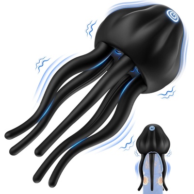 SuperLove Jellyfish Tentacle Vibrating Penis Massager Black