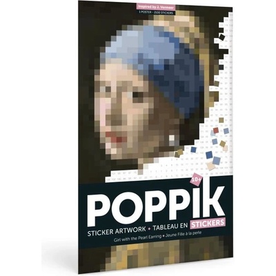 Poppik Malý samolepkový plakát - VERMEER (Dívka s perlovými náušnicemi)