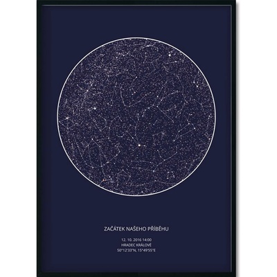 Jen tak z lásky Hvězdná mapa životního okamžiku - Váš originální dárek s hloubkou Rozměr plakátu: 50 × 70 cm (tištěný plakát), Barva pozadí: Planeta – Zbozi.Blesk.cz