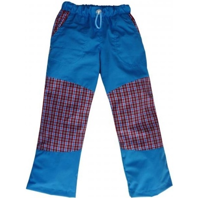 Fantom dětské kalhoty letní Modré s červeno-modrou kostkou