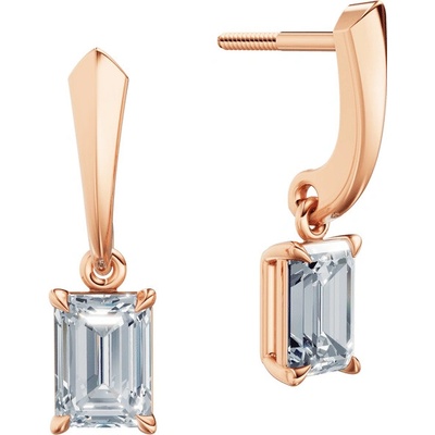 DF dámske náušnice 6428, růžové zlato s laboratorními diamanty o celkové váze 2.00 ct VS1/F