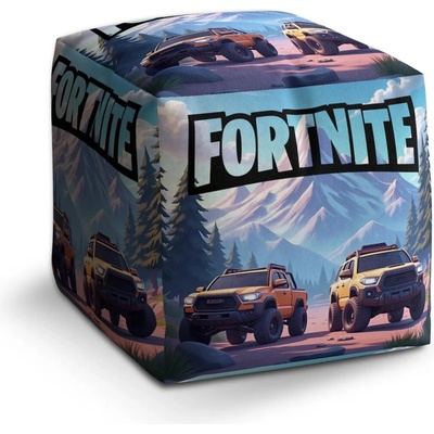 Sablio Taburet Cube FORTNITE Off-road autá: 40x40x40 cm