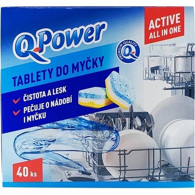 Q-Power Tablety do myčky Active all in one 40 ks