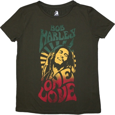Bob Marley tričko One Love Gradient Stone Wash Green