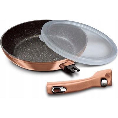 BerlingerHaus Tradiční pánev Metallic Line Rose Gold Edition 24 cm s mramorovým povrchem