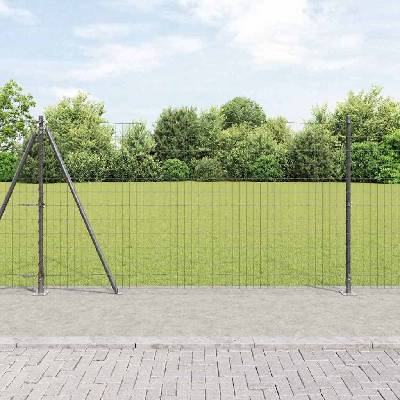 OMAXI Evropský plot s betonovou základnou 10 x 1,2 m Šedá Síťovina 242655