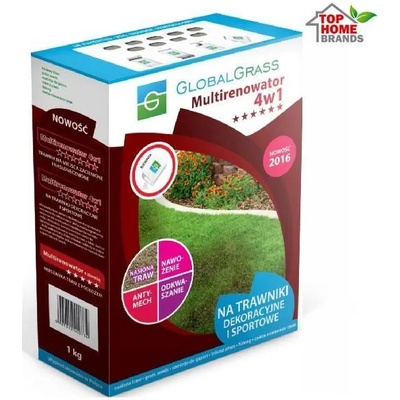 GlobalGrass sp. z o. o. ; Poland Тревна смеска GlobalGrass 4 в 1, мултиреновираща, за декоративни и спортни площи, 1 кг