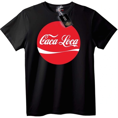 NOONEBRAND Тениска Caca Loca - Забавен Пародиен Дизайн - 2XL, Black
