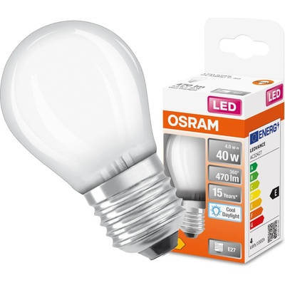 Osram LED žiarovka E27 P45 4W 40W 470lm 6500K Cold 300° Filament STAR